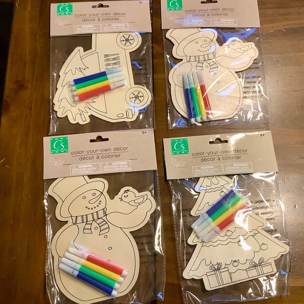 NWT Color Your Own Holiday Decor Kits